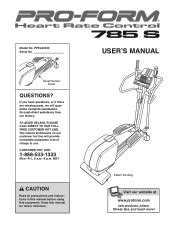 ProForm 785s Elliptical Manual