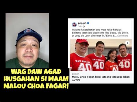 Di Daw Totoo Na Mag Tetestigo Laban Sa Tvj Si Malou Choa Fagar Ayon Sa