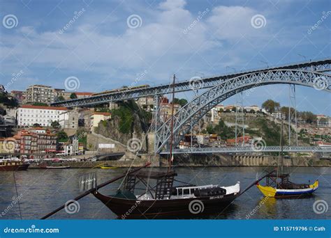 View of the Eiffel Bridge from the City of Porto in Portugal Editorial ...