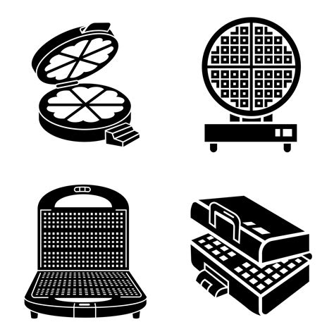 Waffle-iron icons set, simple style 8559951 Vector Art at Vecteezy