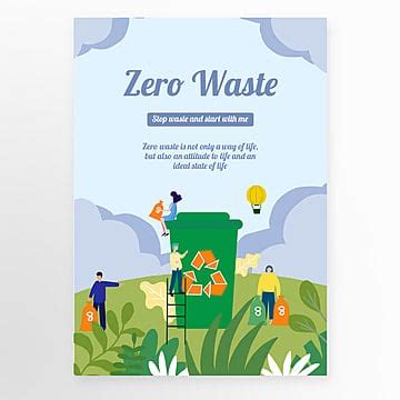 Green Simple Line Zero Waste Poster Promotion Template Template