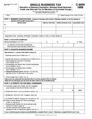 Fillable Online Michigan Form C Allocation Of Statutory Exemption