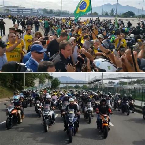 Bolsonaro passeia de moto e gera aglomeração após dizer que teve