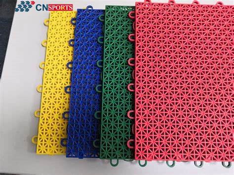 Self Drainage Modular Rubber Tiles Pp Interlocking Sports Flooring