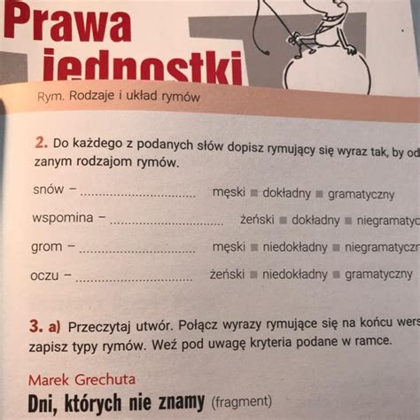 Do Ka Dego Z Podanych S W Dopisz Rymuj Si Wyraz Tak By Odpowiada