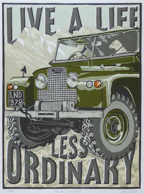 Old Land Rover Limited Edition Print The Enlightened Hound Land