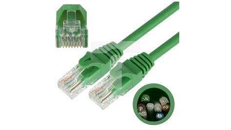 Patchcord UTP Kat 5e Kabel Sieciowy LAN 2x RJ45 Linka Zielony 1m NEKU