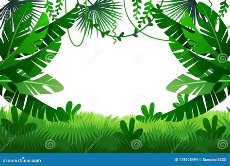 Jungle Vector Illustration. Frame Stock Vector - Illustration of beautiful, garden: 118505494