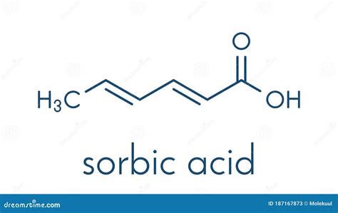 Sorbic Acid Food Preservative Molecule Sorbate Sodium Potassium Calcium Also Used For Same