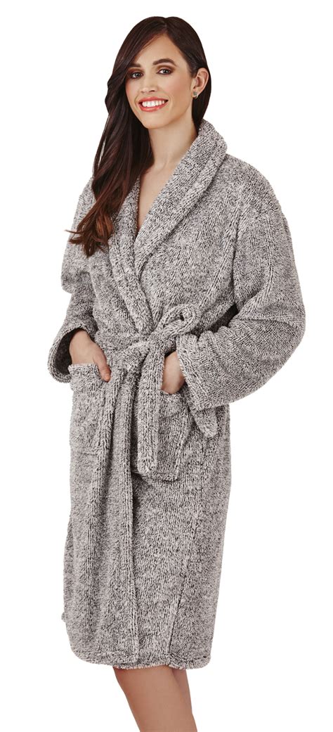 Womens Full Length Luxury Flannel Fleece Dressing Gown Bath Robe ...