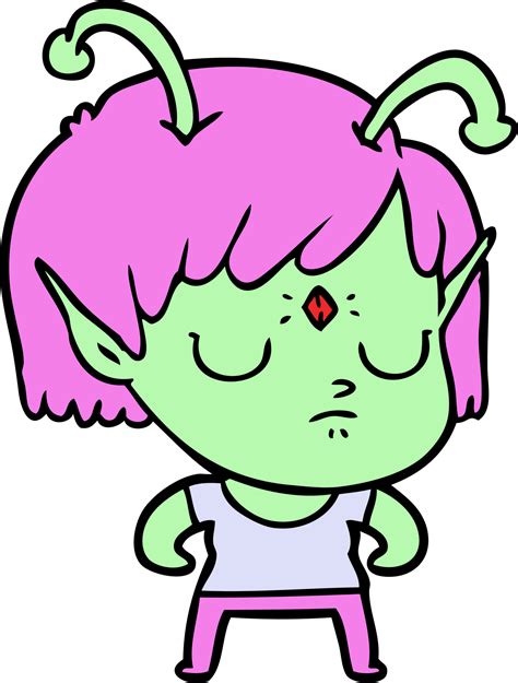 Dibujos Animados Extraterrestre Niña Dibujo 47187806 Png