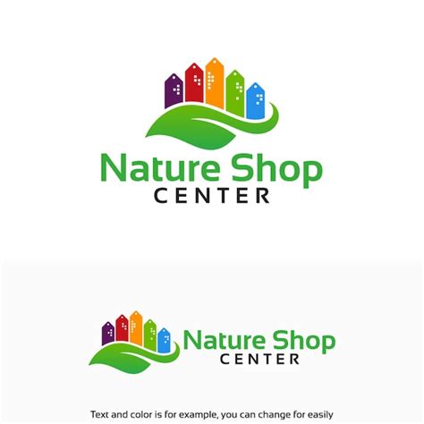 Diseños de plantillas de logotipo de nature shop center Vector Premium