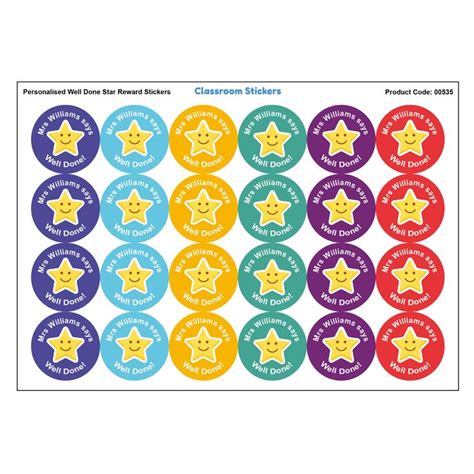 The Reward Stickers For Classroom Students With Stars In Different