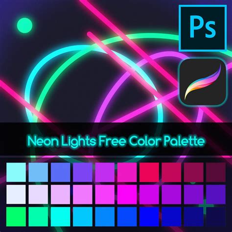 Neon Lights Free Color Palette For Photoshop And Procreate