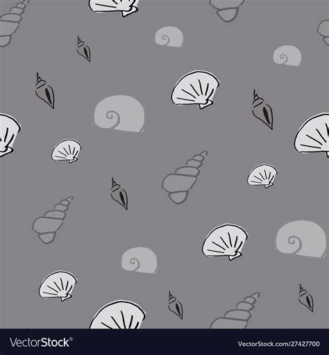 Sea Shells Seamless Pattern Design Royalty Free Vector Image