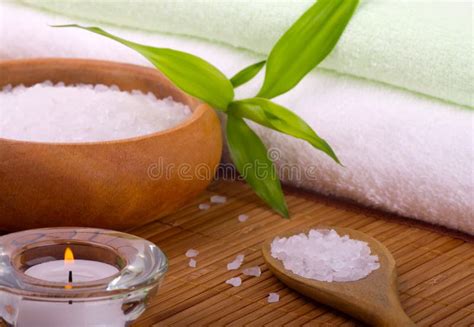 Sea salt bath stock photo. Image of procedure, bamboo - 17835984