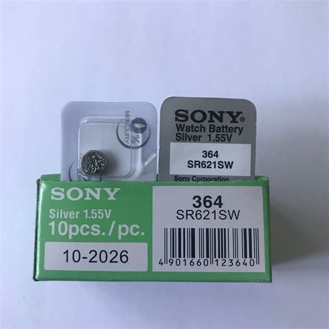 10 X Sony 364 1 55V Silver Oxide Watch Battery SR621SW V364 SR60 SR621