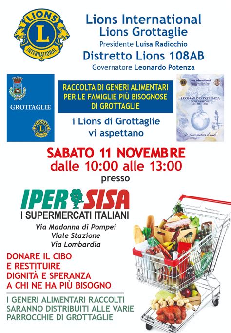 Raccolta Alimentare A Grottaglie Distretto Lions 108AB Puglia