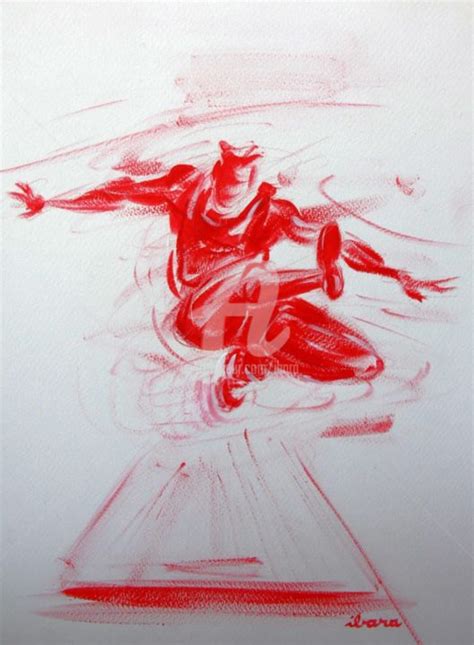 Saut En Longueur N 2 Dessin Calligraphiq Drawing By Henri Ibara