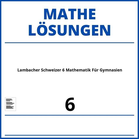 Lambacher Schweizer 6 Mathematik Für Gymnasien Lösungen Pdf