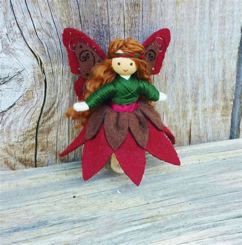 Woodland Fairy Doll Red And Brown Fairy Dolls Fairy Crafts Woodland