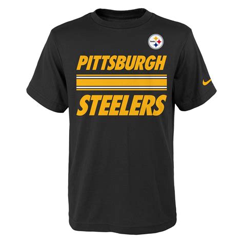 Nike Pittsburgh Steelers Youth Black Team Stripe T Shirt