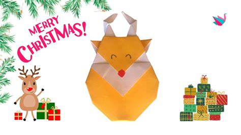 Origami renne du Père Noël Rudolph en papier Tuto Facile