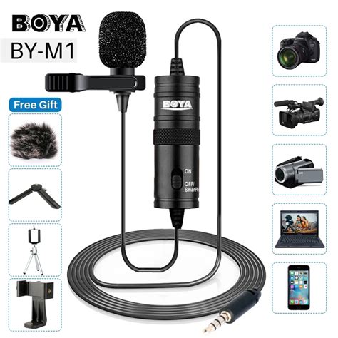 BOYA-BY-M1-3-5mm-Lavalier-Lapel-Microphone-Smartphone-DSLR-Recording ...