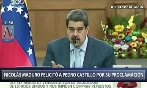 Maduro Felicit A Castillo Por Ser Proclamado Presidente Electo De Per