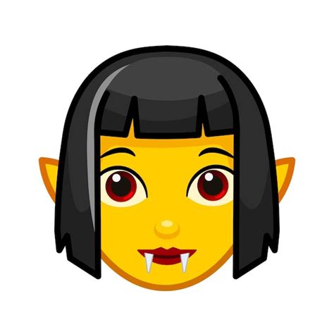 Premium Vector Female Vampire Or Dracula Large Size Of Yellow Emoji Face