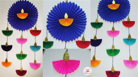 How To Make Paper Diya Diy Paper Diya Wall Hanging Diwali Home Decor