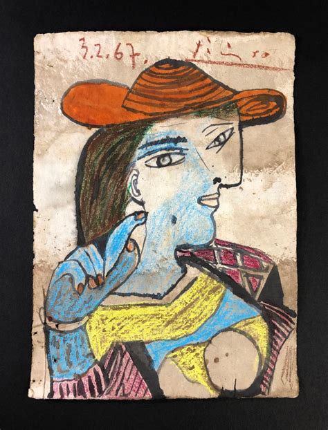 Sold Price Pablo Picasso 1881 1973 Mixed Media On Paper June 6 0119 12 00 Pm Edt