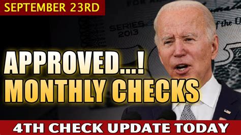 4th Stimulus Check Update Today APPROVED MONTHLY CHECKS YouTube