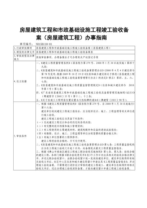 房屋建筑工程和市政基础设施工程竣工验收备案房屋建筑工