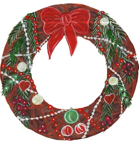 Watercolor Christmas Wreath Background Png Png Mart