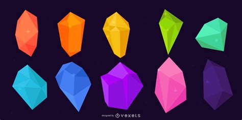 colorful gem design collection vector