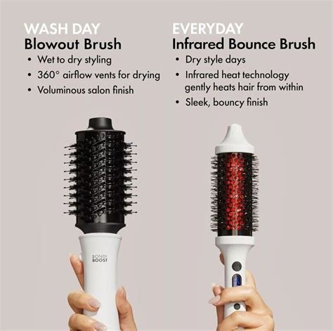 Bondiboost Infrared Bounce Brush Heated Thermal Round Brush 221 EBay