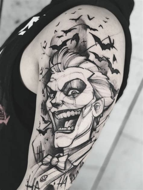 Harley Quinn Black And White Tattoo