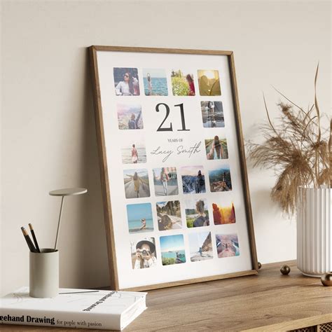 Personalised Photo Print Personalised T 21st Birthday Print 21st