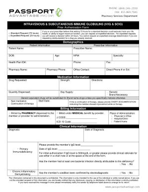 Fillable Online Intravenous Subcutaneous Immune Globulins Fax Email