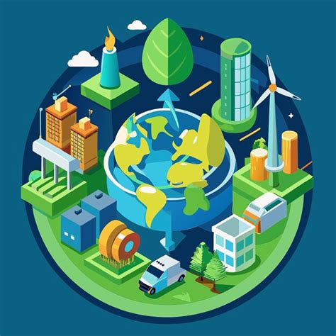 Circular Economy Illustration 3D Sustainable Economic Growth Strategy