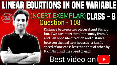 Distance Between Two Places A And B Is 210 Km Two Cars Start