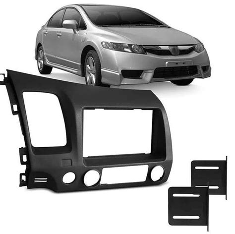 Moldura Do Painel 2 Din Honda New Civic 2007 2008 2009 2010 2011 Preto