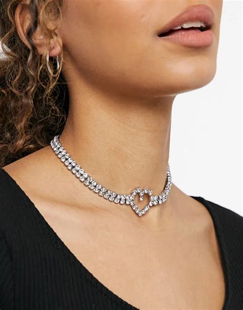 House Of Pascal At Heart Naszyjnik Typu Choker W Kolorze Srebra Z