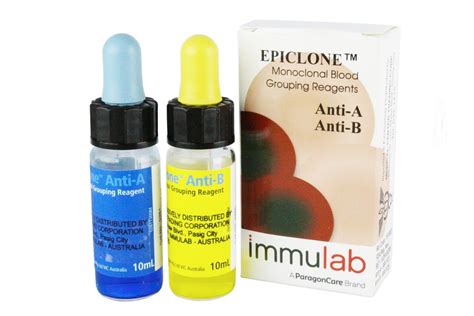 Anti A Anti B Monoclonal Blood Grouping Reagent X Ml Epiclone