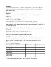 Gummy Bear Osmosis Lab .pdf - Hypothesis: You are to create a ...