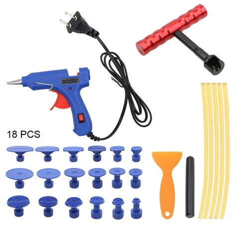 Pdr Tools Paintless Dent Repair Tool Kit With Puller Tabs Hammer Us Pulg Glue Gun Car Dents