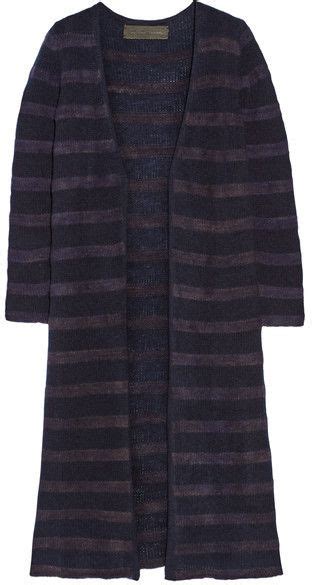 The Elder Statesman Mr Simple Striped Cashmere Cardigan Navy