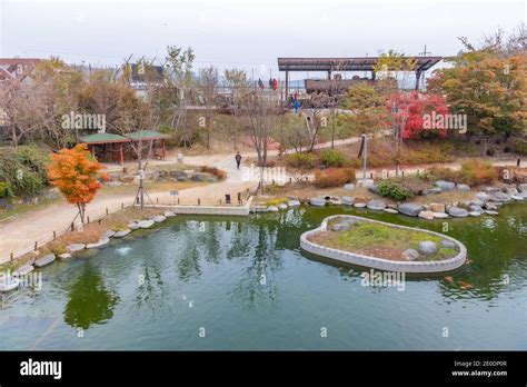 Pond Inside Imjingak Unification Park At The Republic Of Korea Stock