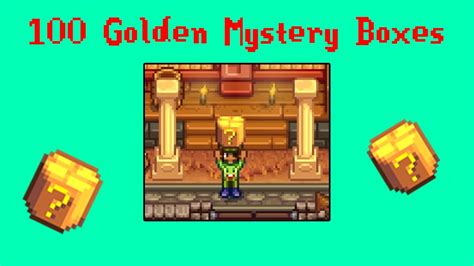 Loot From 100 Golden Mystery Boxes Stardew Valley YouTube